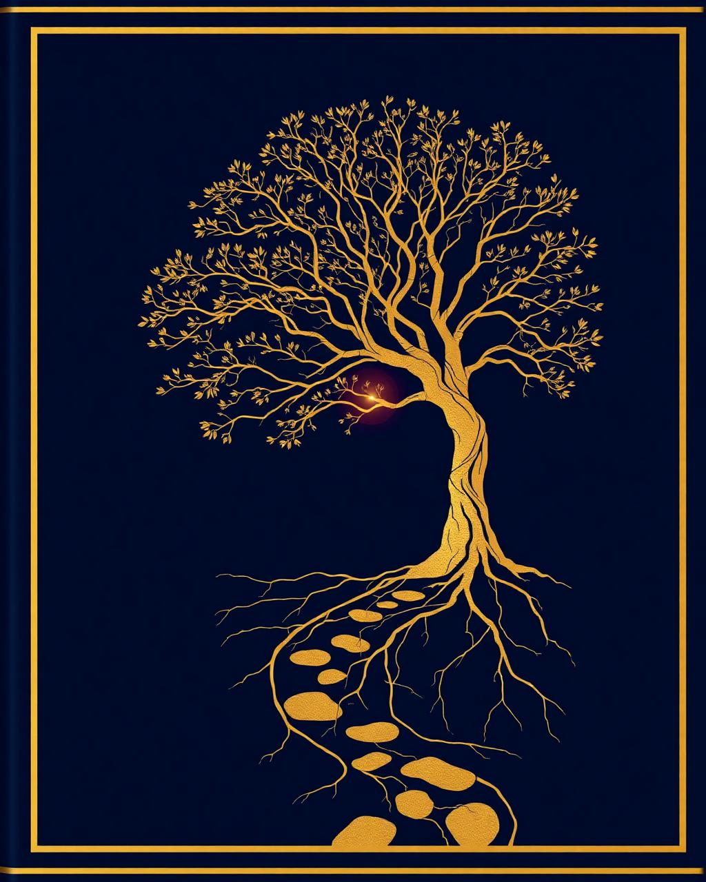 Rebuilding What Matters guided journal with a gold rooted tree on a midnight navy cover